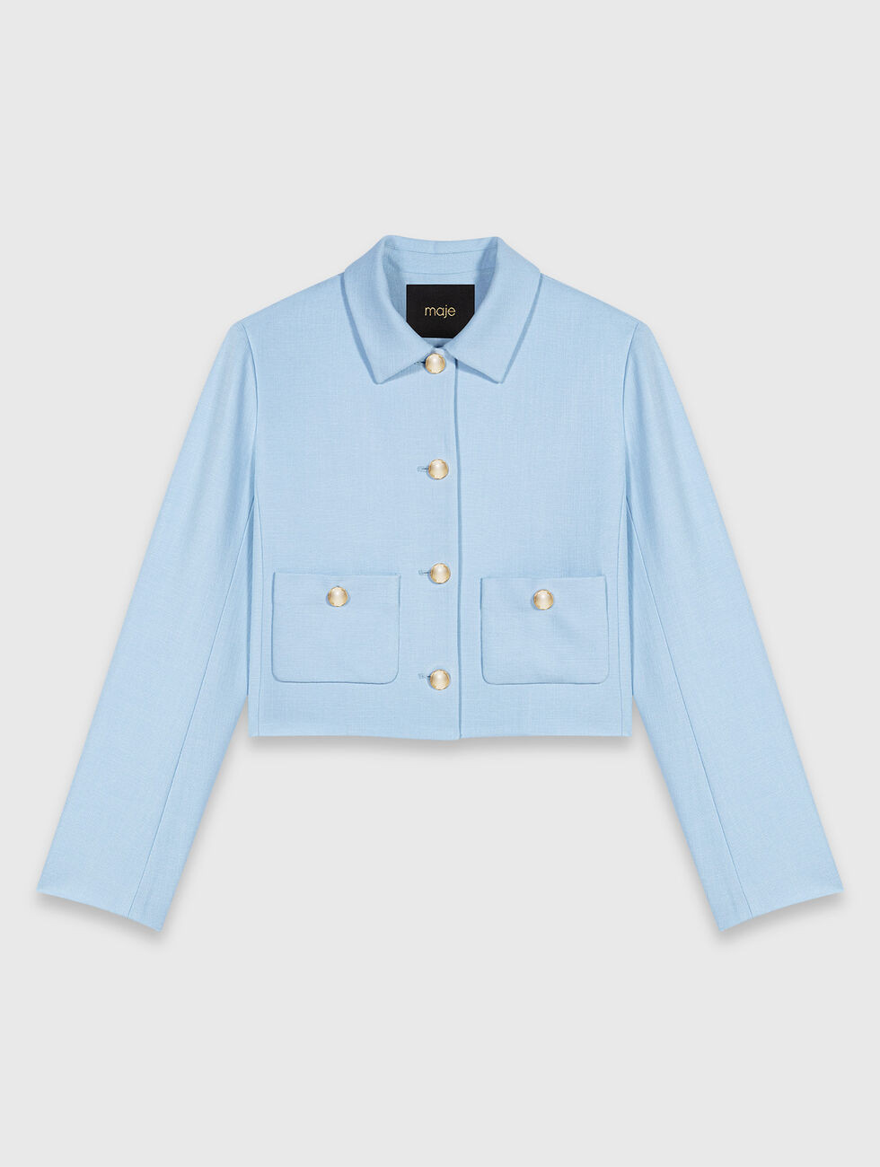 Short single-breasted jacket Blue for Women | Maje | Maje US
