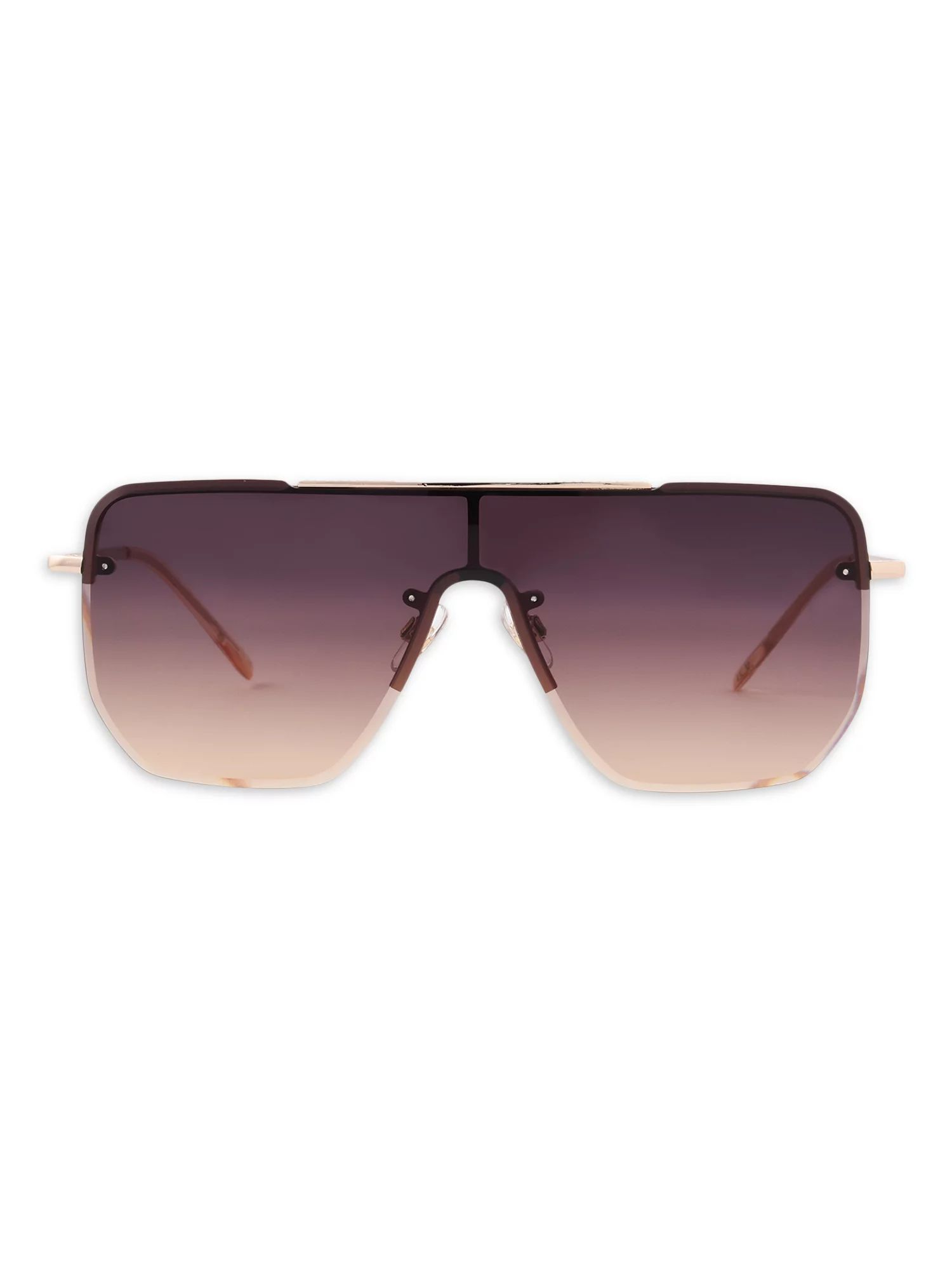Sofia Vergara Women's Shield Gold Sunglasses | Walmart (US)