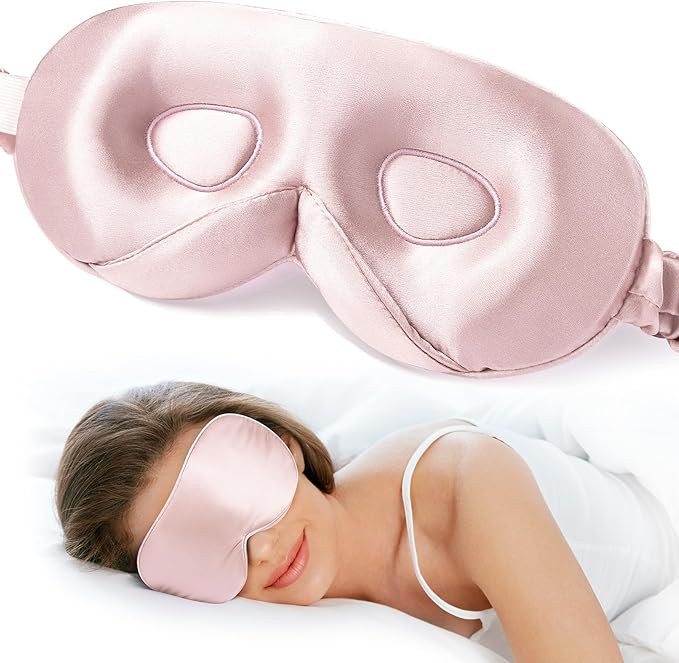 LitBear 100% 22 Momme Mulberry Silk Sleep Mask - 3D Contoured Eye Mask for Men Women, Soft Breath... | Amazon (US)