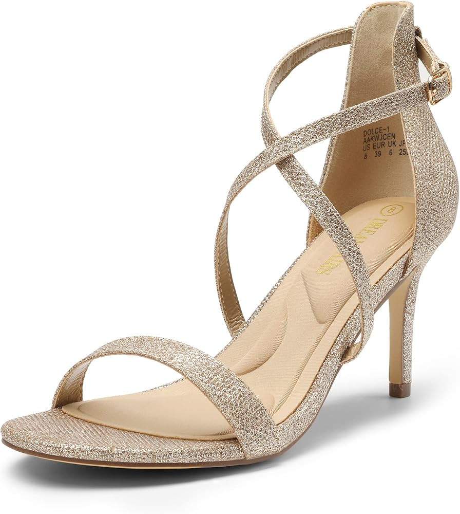 DREAM PAIRS Women's Dolce Fashion Stilettos Open Toe Pump Heel Sandals | Amazon (US)