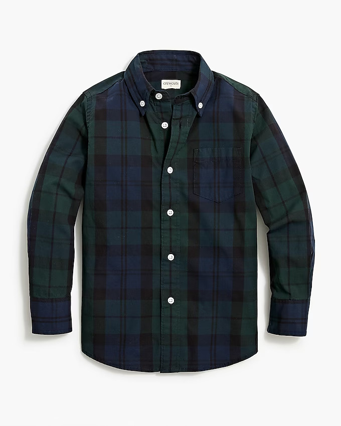 Boys' long-sleeve flex casual shirt in Black Watch plaid | Boys Christmas Outfits | #LTKHoliday  | J.Crew Factory