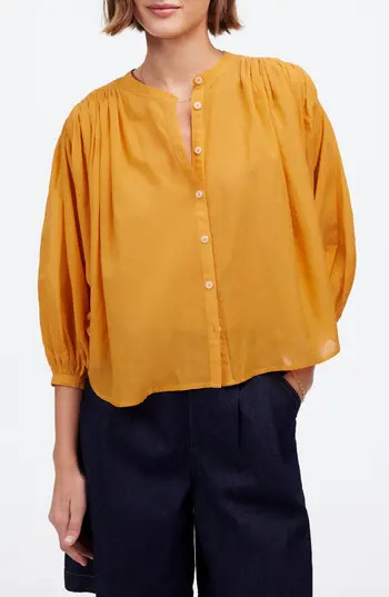 Madewell Shirred Voile Button-Up Top in Pollen at Nordstrom Rack, Size Medium | Nordstrom Rack