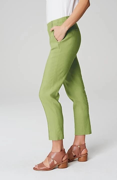 Pintucked Linen-Stretch Slim-Leg Pants | J. Jill