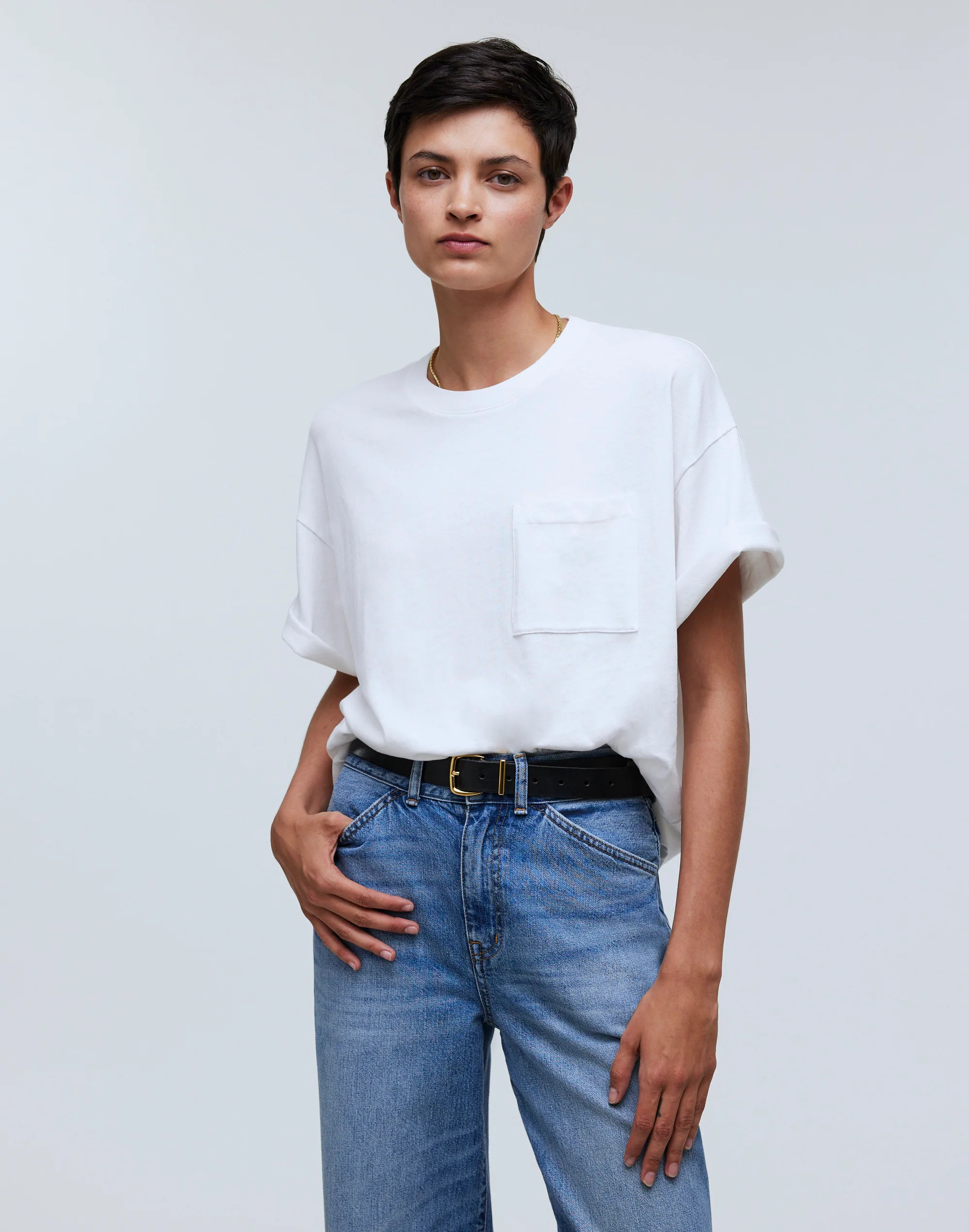 Garment-Dyed Oversized Pocket Tee | Madewell