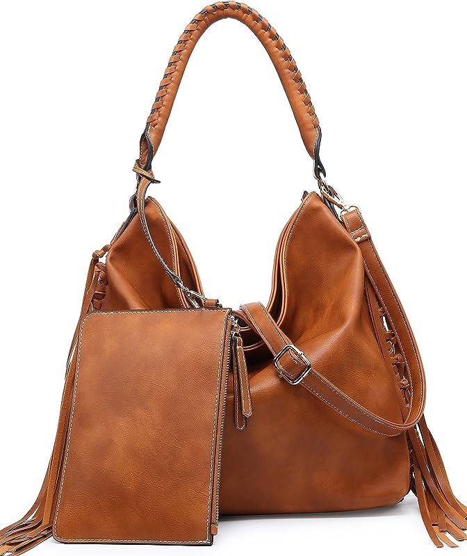 SHOMICO Womens Shoulder Bag Hobo Purse Crossbody Oversized Fringe Bags for Ladies | Amazon (US)
