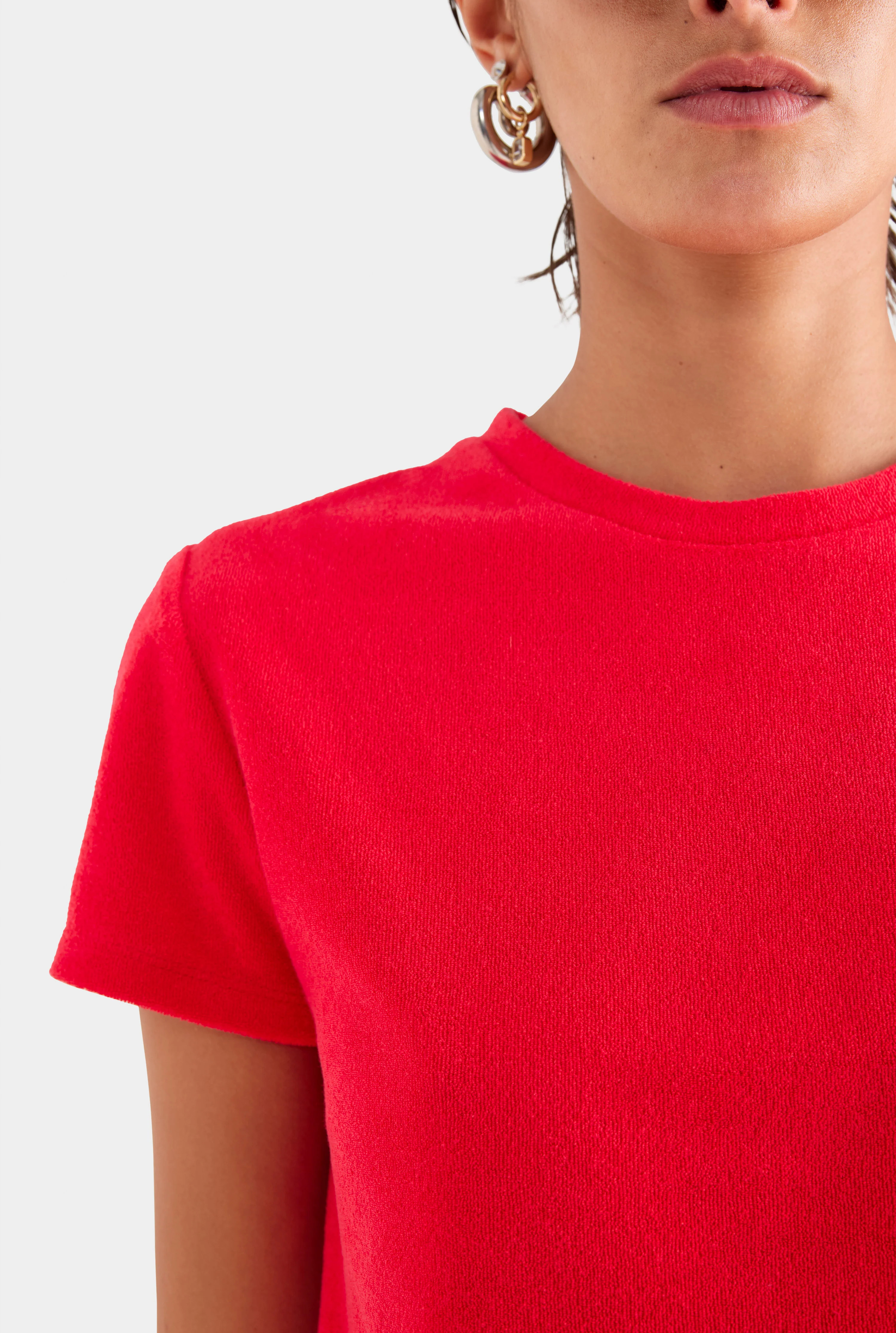 Womens Terry Baby Tee in Red | Venroy | Venroy AU