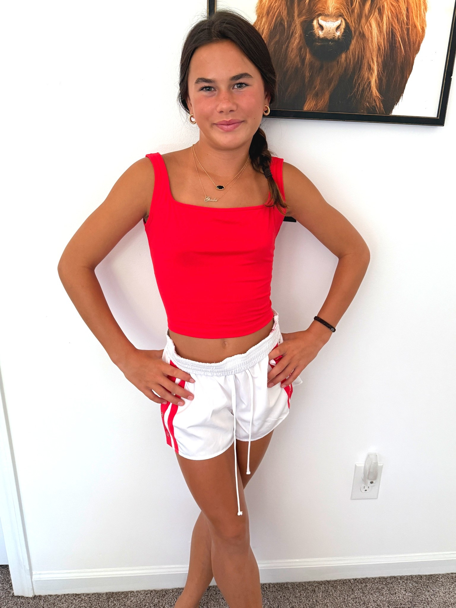 Red white and athletic style perfect for the fourth!  These shorts fully snap on the sides and this tank has the cutest drop back!
XXS for both

Tween girl
Tween fashion
Tween influencer 


#LTKActive #LTKFamily #LTKKids