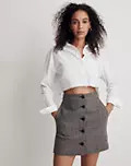 Button-Front Mini Skirt in Geo Print | Madewell