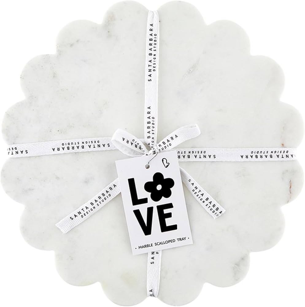 Santa Barbara Design Studio Marble Charcuterie Boards Cheese Board Round Scalloped Cutting Board,... | Amazon (US)