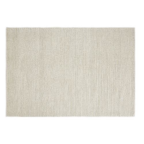 Teppich aus geflochtener Wolle mit Relief aus Baumwolle, beige, 160x230cm | Maisons du Monde (DE & IT)