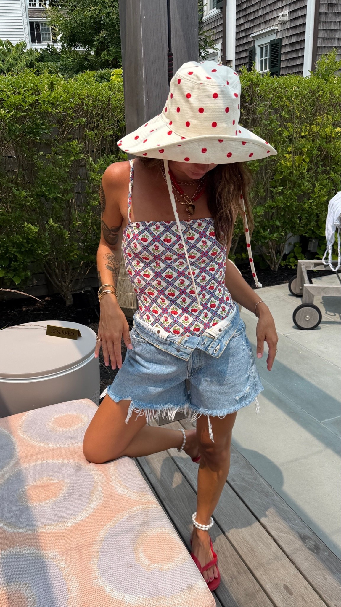 July favorites!! XS swimsuit 25 shorts! The hat is from Lack of Color and jewels are ALV

#LTKdayinmylife #LTKgrwm #LTKootd
