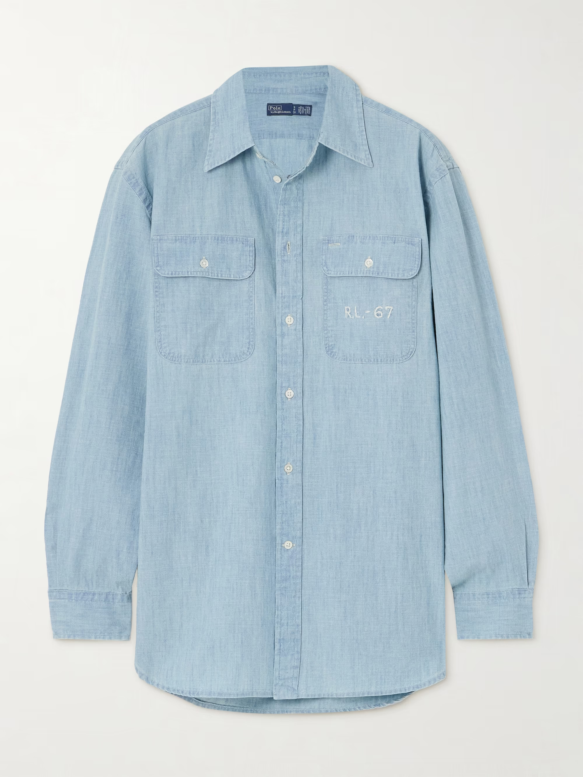 Embroidered cotton-chambray shirt | NET-A-PORTER APAC