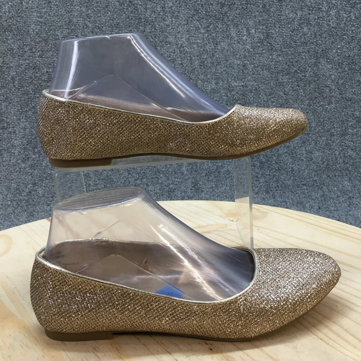 Cynthia Rowley Shoes Womens 6.5 M Crystal Slip On Flats Gold Casual Glitter  | eBay | eBay US
