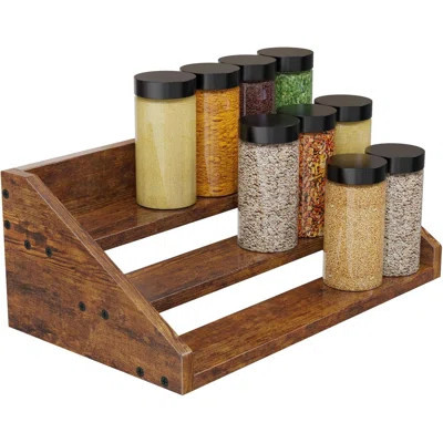 3 Tier Wood Spice Rack Organizer, Super Sturdy Retro Display Riser for Kitchen Cabinet | Wayfair North America