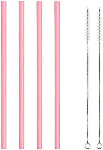 Amazon.com: 4 Pieces 14.5 Inch Reusable Silicone Straws Flexible Straight Drinking Straws for 128... | Amazon (US)