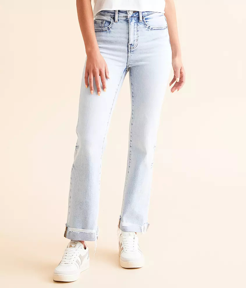 Billie Cropped Straight Stretch Cuffed Jean | Buckle