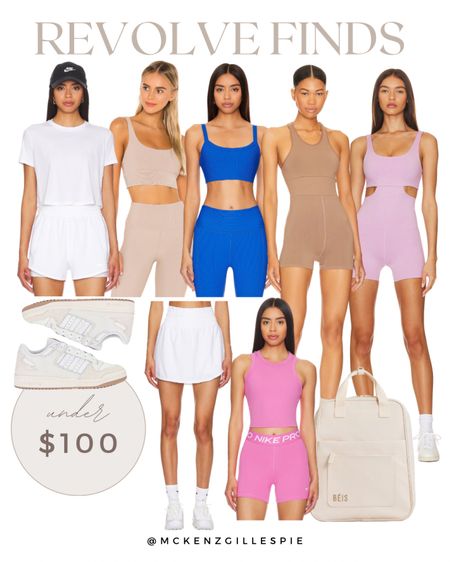 Revolve athletic finds for under $100! I am loving these sports bras, workout tops, workout rompers, sneakers, and athletic bookbag from Revolve. 

#LTKfindsunder100 #LTKstyletip