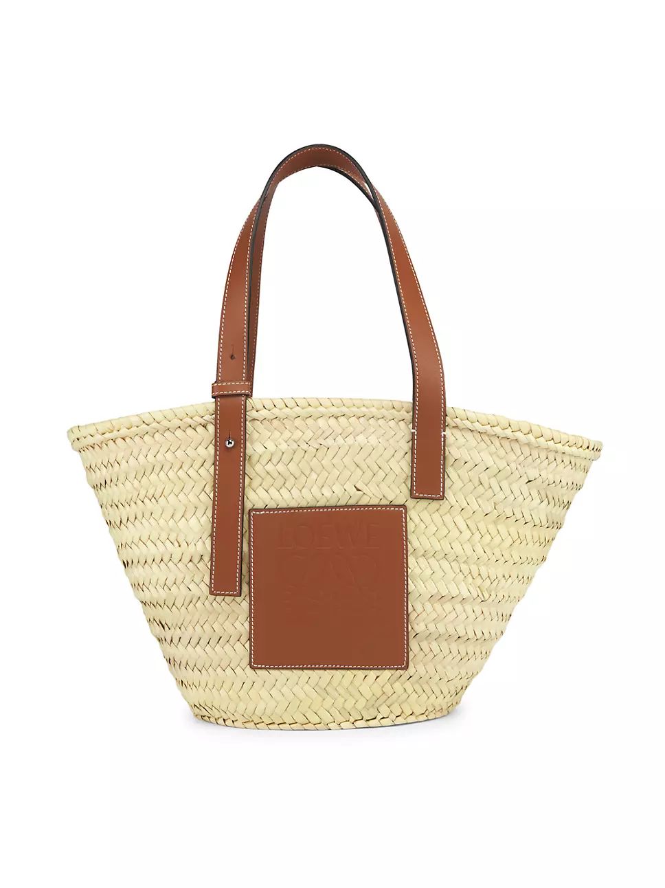 Medium Leather-Trimmed Woven Basket Bag | Saks Fifth Avenue