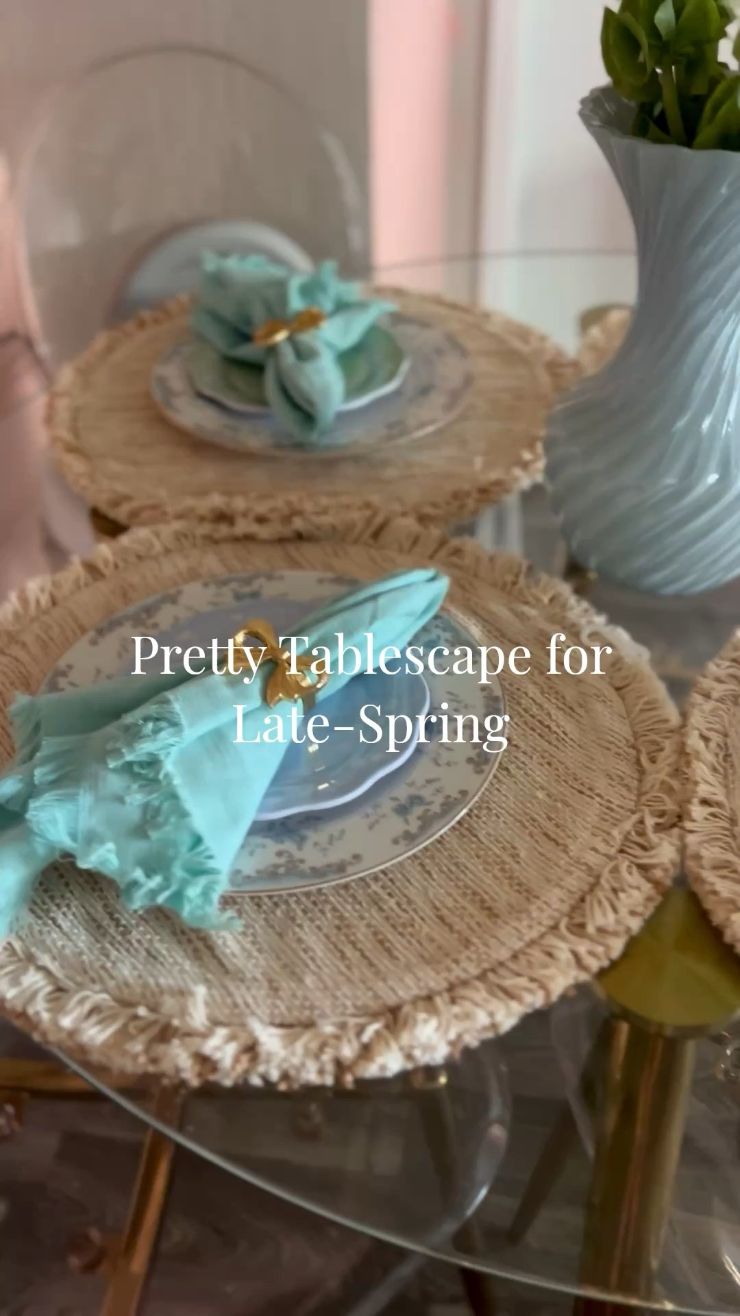 The tablescape trick that instantly makes your home feel like a boutique coastal dinner party ✨

Layered vintage-inspired china, woven fringe placemats, soft seafoam linen napkins, and gold details = the kind of elevated hosting moment that looks far more expensive than it is. The texture mix is EVERYTHING. 🤍

Saving this as my go-to summer capsule tablescape for brunches, girls nights, and slow Sunday dinners. Linking all the details in my LTK ✨ #TablescapeInspo #CoastalStyle #HostessStyle #NeutralHomeDecor

#LTKHome #LTKMothersDay #LTKdayinmylife #LTKmomlife
