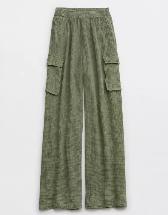 Aerie High Waisted Pool-To-Party Cargo Pant | Aerie