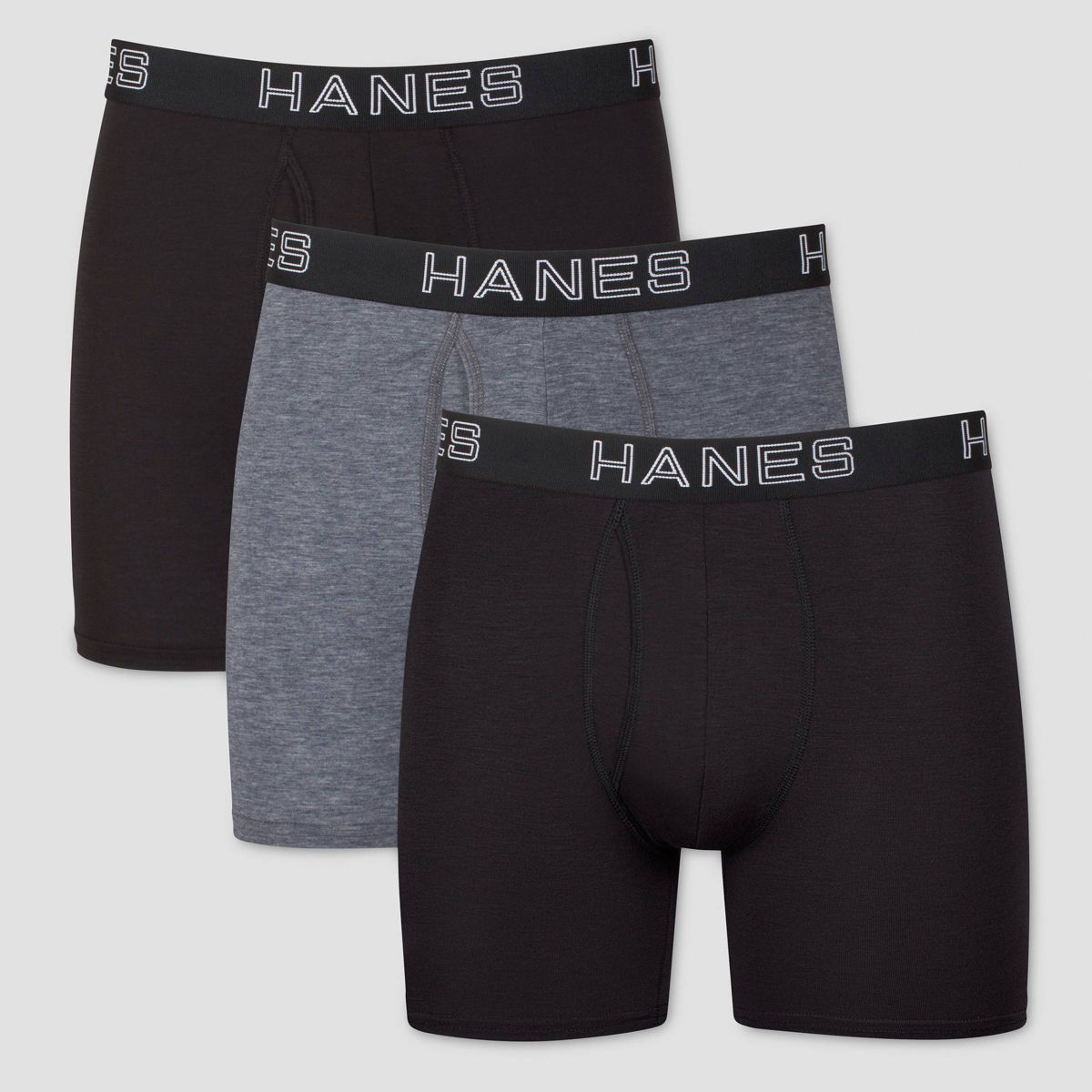Hanes Premium Men's 3pk Boxer Briefs with Anti Chafing Total Support Pouch | Target