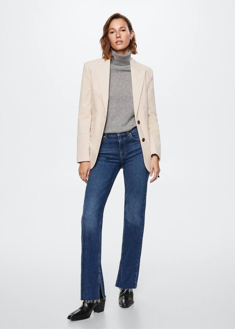 Corduroy suit blazer -  Women | Mango USA | MANGO (US)