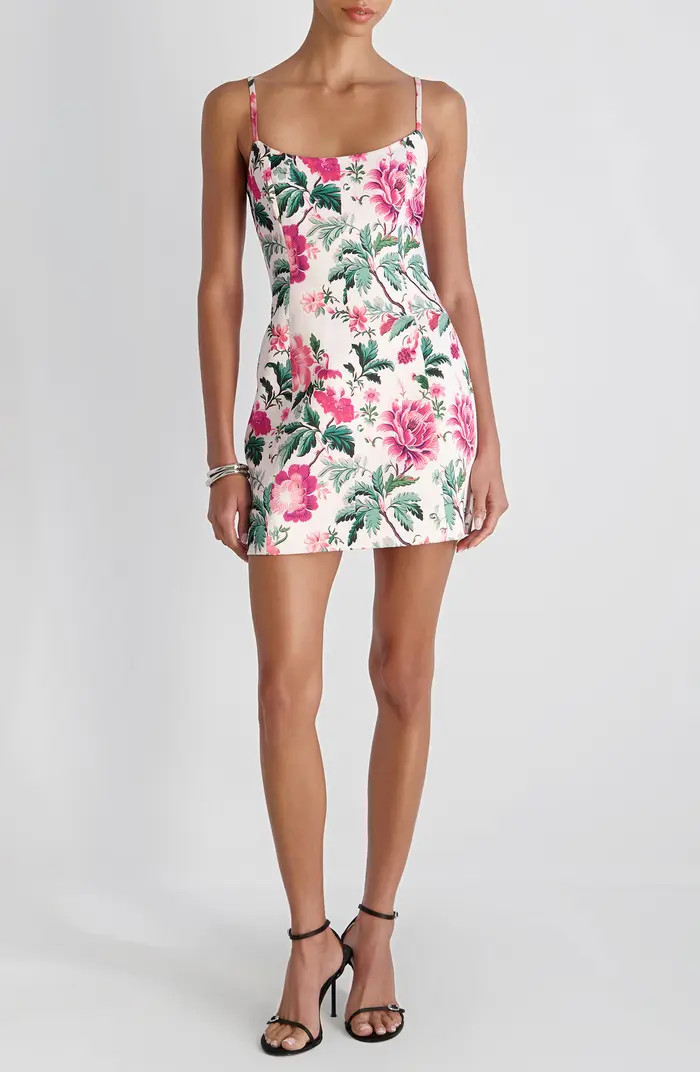 Christa Floral Satin Minidress | Nordstrom