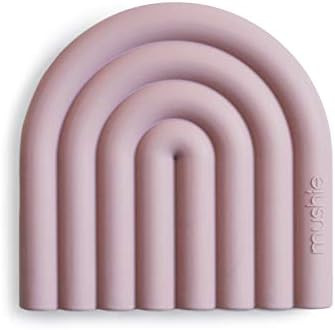 mushie Silicone Baby Teether Toy | Rainbow (Mauve) | Amazon (US)