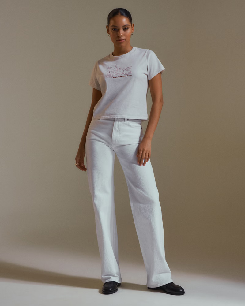 Short-Sleeve Dinner Graphic Skimming Tee | Abercrombie & Fitch (US)