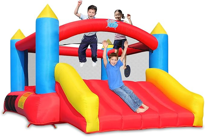 Action Air Bounce House, Inflatable Bouncer with Air Blower, Jumping Castle with Slide, Family Ba... | Amazon (US)