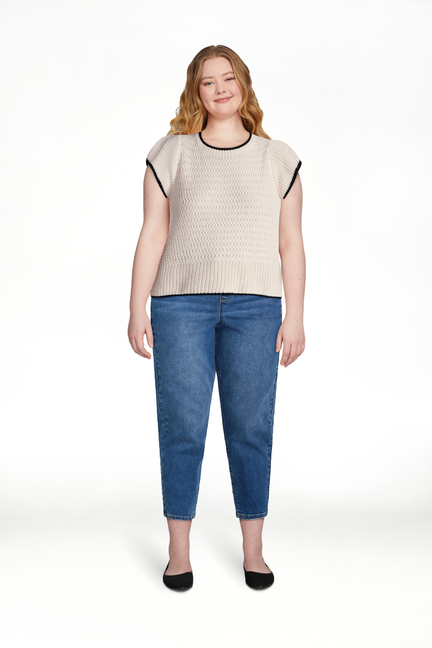 Time and Tru Women's Flutter Sleeve Sweater, Lightweight, Sizes XS-XXXL | Walmart (US)