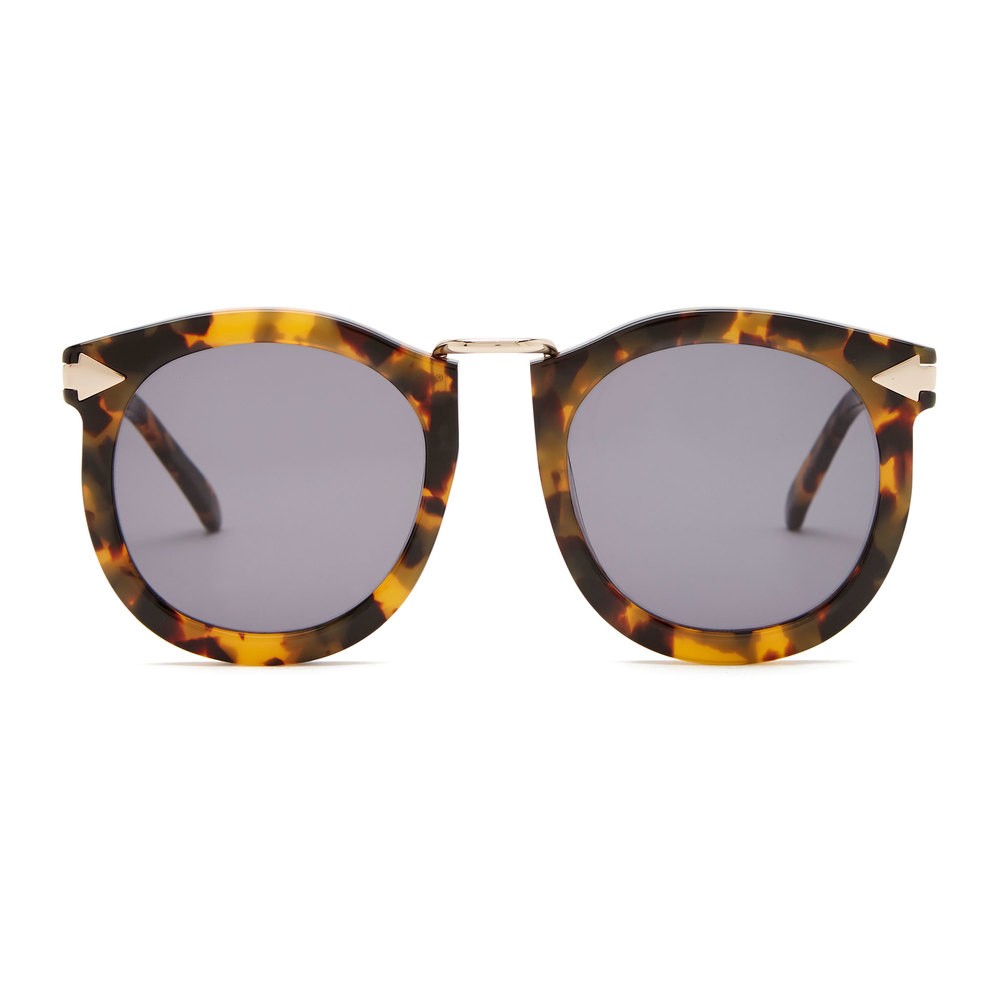 Karen Walker Super Lunar Tortoise Sunglasses in Crazy Tort W Gold/G15 Mono | goop
