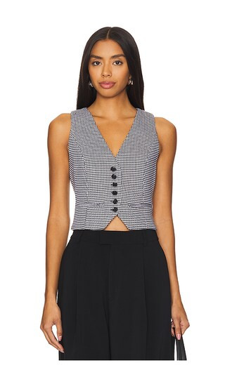 The Favorite Vest in Mico Black & White Houndstooth | Revolve Clothing (Global)