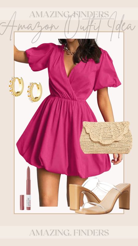 Great look for spring. 

PRETTYGARDEN Women's Short Summer Dresses Casual Puffy Sleeve Wrap V Neck Ruffle Solid Color Flare Dress,
The Drop Women's Avery Square Toe Two Strap High-Heeled Sandal,
LAVLA Small Pearl Hoop Earrings - 14k Gold Plated Cz Baquette Huggie Earrings For Women Teen Girls,
Mar Y Sol Women's Marcella Clutch,
Maybelline Super Stay Ink Crayon Lipstick Makeup, Precision Tip Matte Lip Crayon with Built-in Sharpener, Longwear Up To 8Hrs, Lead The Way, Pink Beige, 1 Count.

Amazing Finders finding the best on Amazon and LTK. 

#LTKitbag #LTKstyletip #LTKSeasonal