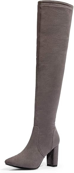 DREAM PAIRS Women's Thigh High Fashion Boots Over The Knee Block Heel Boots | Amazon (US)