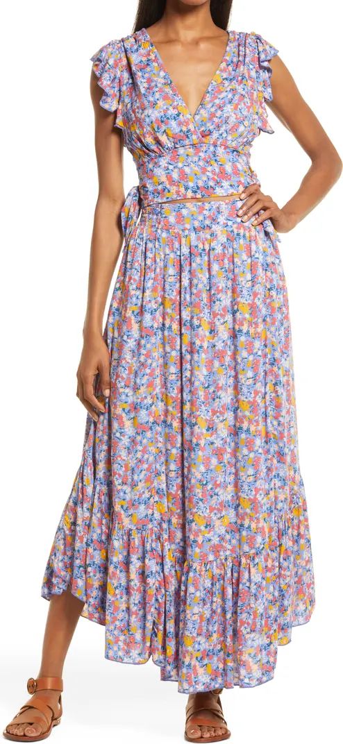 Pretty Daze Floral Crop Top & Midi Skirt | Nordstrom