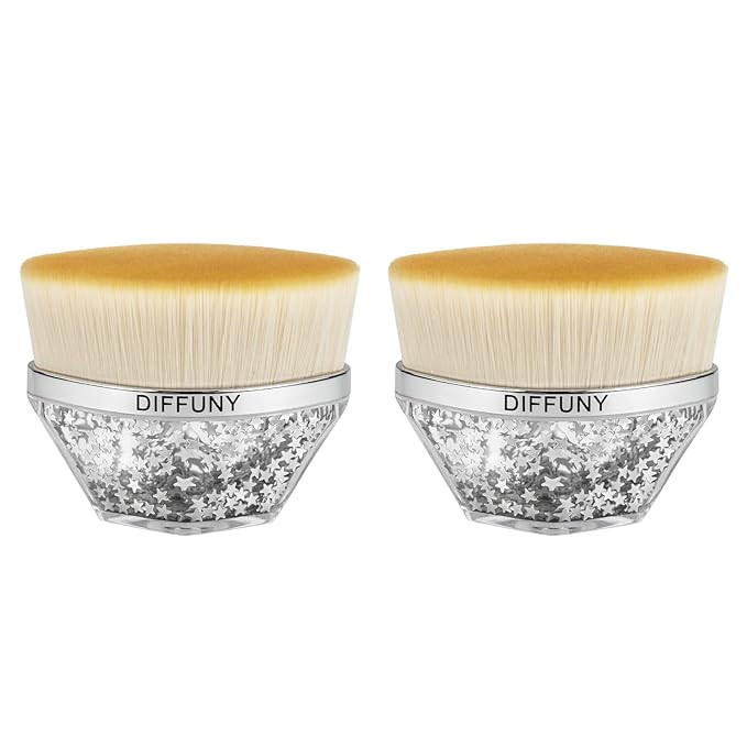 Amazon.com: DIFFUNY Foundation Brush, Brochas De Maquillaje, 2 Pack Flat Top Kabuki Foundation Br... | Amazon (US)