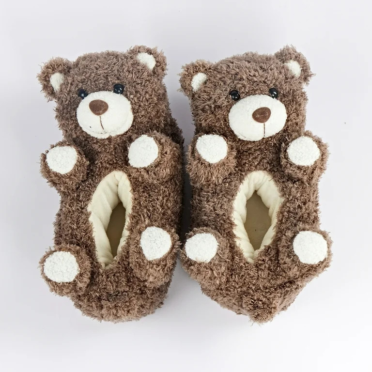 OoohGeez Womens Funny Slippers, Bear Hug, House Fluffy Cute Slipper with Grippers, L | Walmart (US)