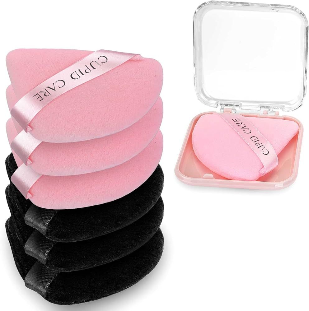 CUPID CARE 6 Pcs Triangle Powder Puff with 2 Travel Cases, Setting Powder Puffs for Face Powder a... | Amazon (US)