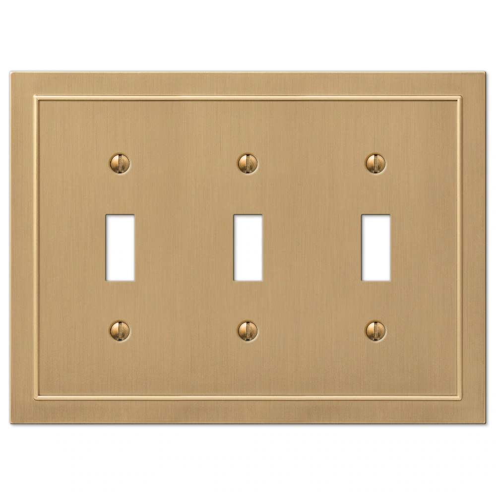 allen + roth Bethany 3 -Gang Standard Size Champagne bronze Metal Indoor Toggle Wall Plate | LW5057TTTBZ | Lowe's
