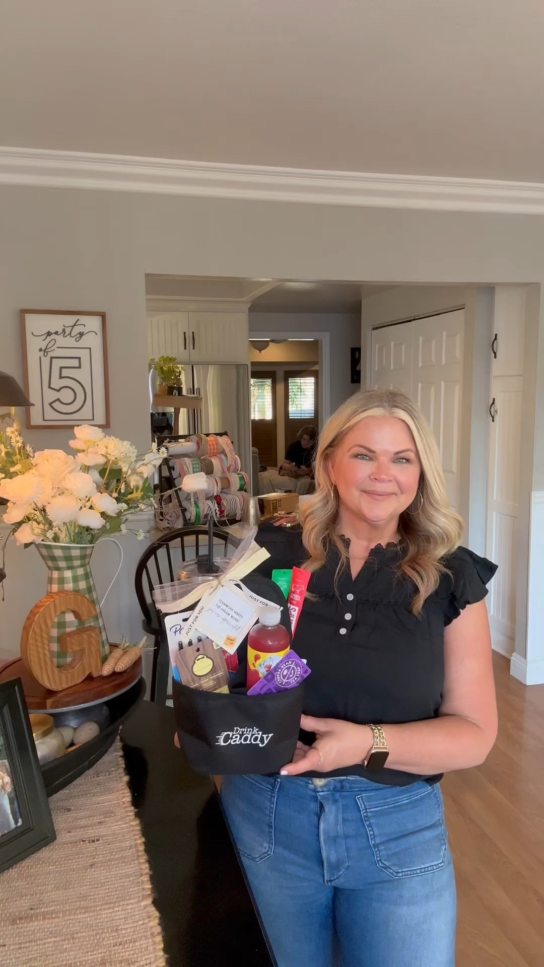 Administrative Day is coming up soon! Here is an easy & useful gift idea. This drink caddy can hold up to 4 beverages. It has an outside zipper compartment & it is adjustable on the inside with a bungee cord to keep your drinks secure. I added a few useful items & gift card. Complete your gift with a gift tag & ribbon. Happy Gifting! 🖤

#LTKGiftGuide #LTKWorkwear #LTKWatchNow