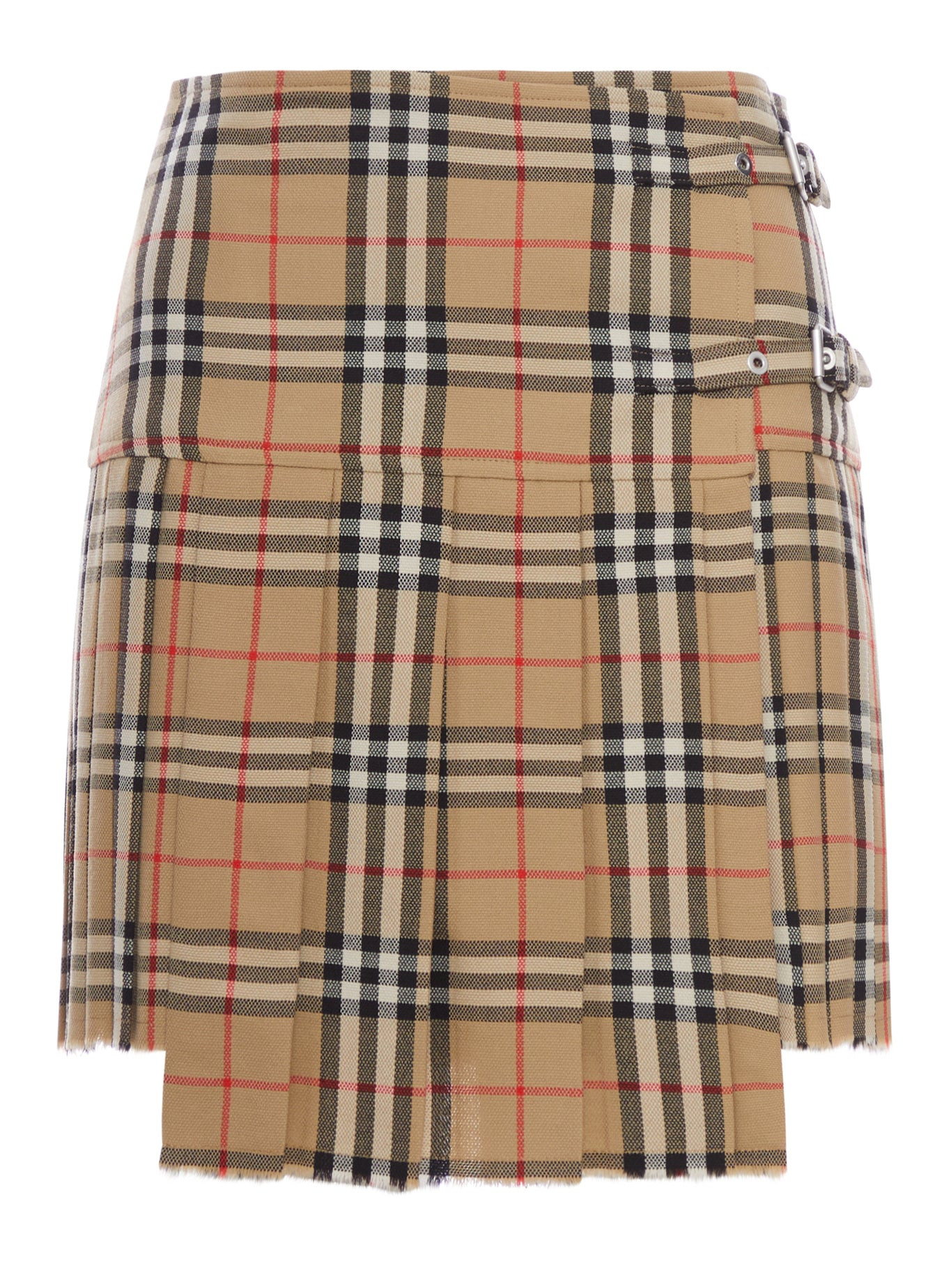 CHECK WOOL MINI KILT WITH PLEATED PLEATES - Burberry - Woman | Suitnegozi INT