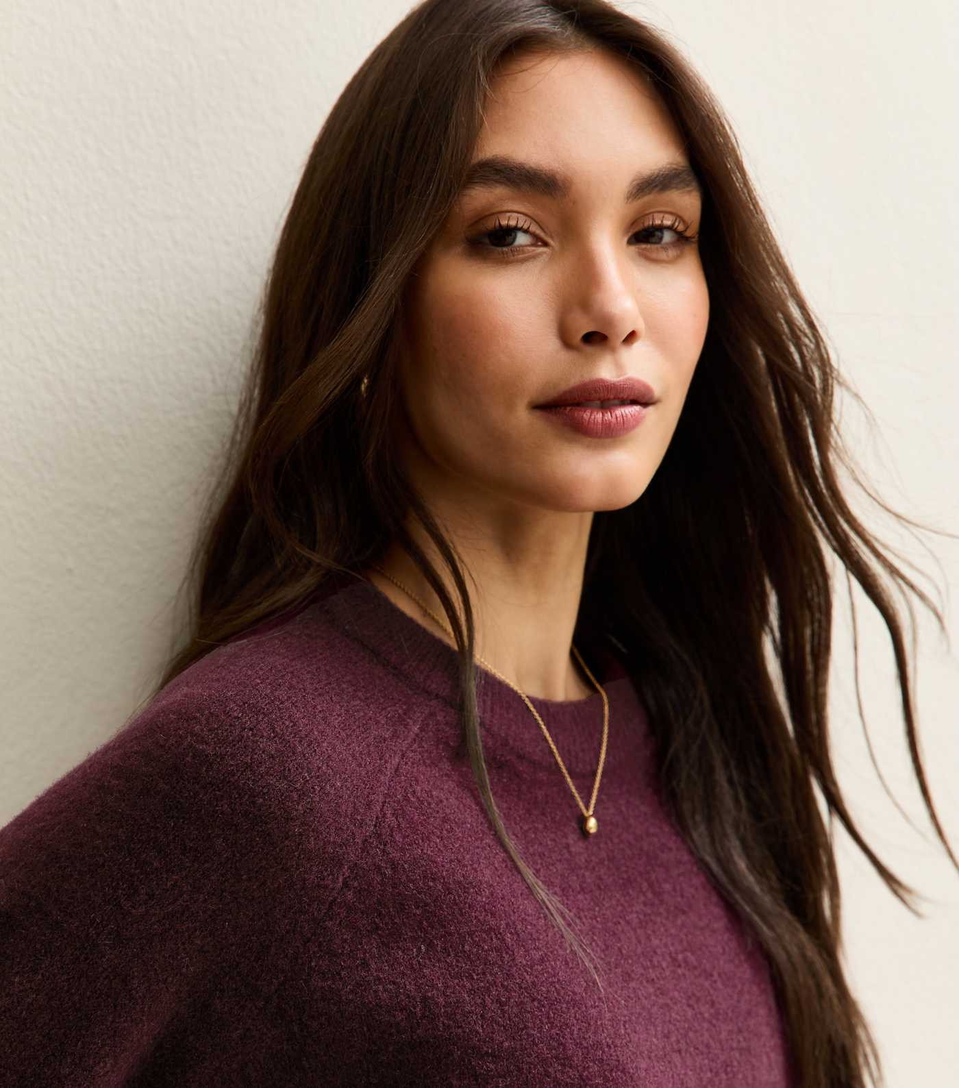 Burgundy Crew Neck Midweight Knit Jumper | New Look | New Look (UK)