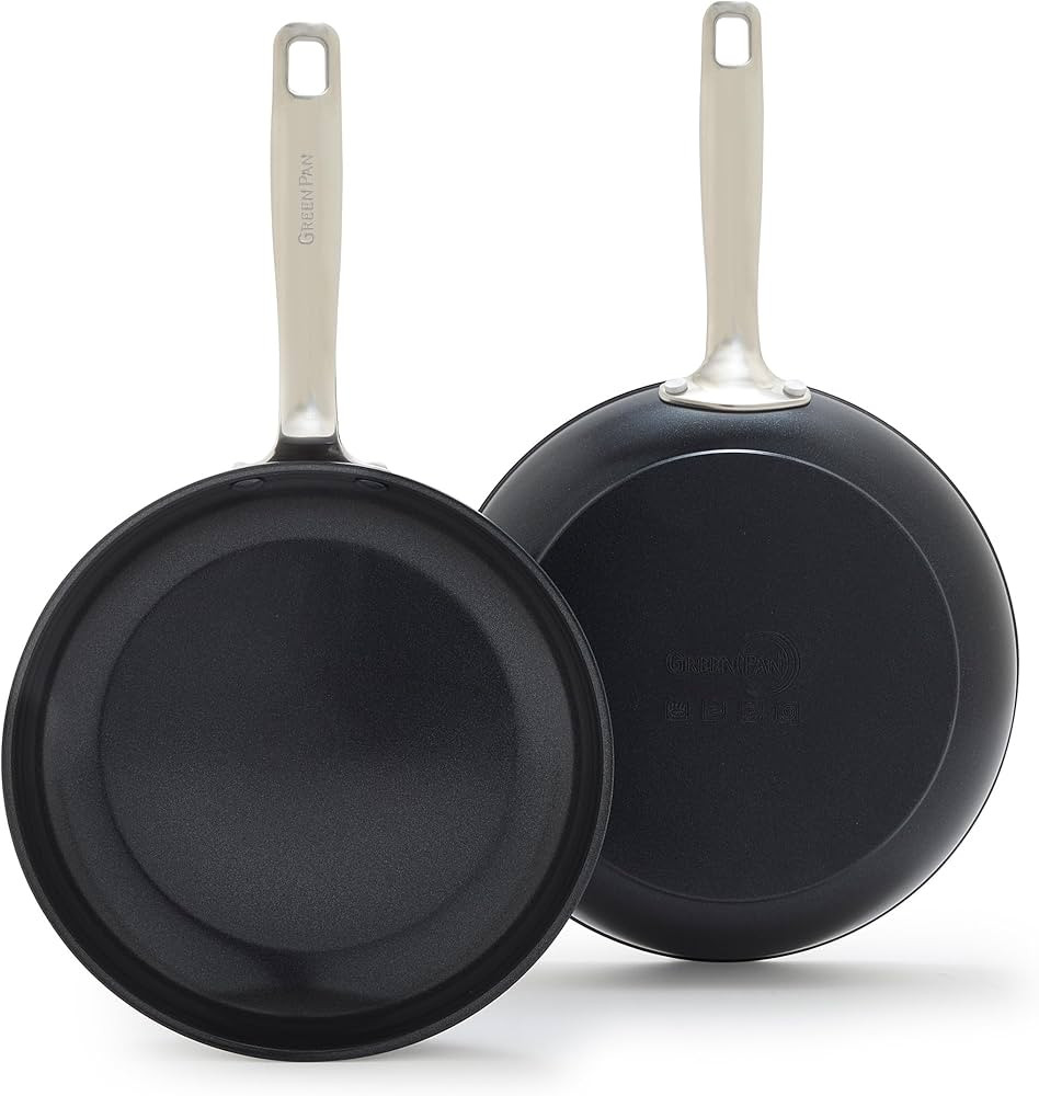 GreenPan Chatham Prime Midnight 8" and 10" Frying Pan Set, Hard Anodized Ceramic Nonstick, PFAS-F... | Amazon (US)