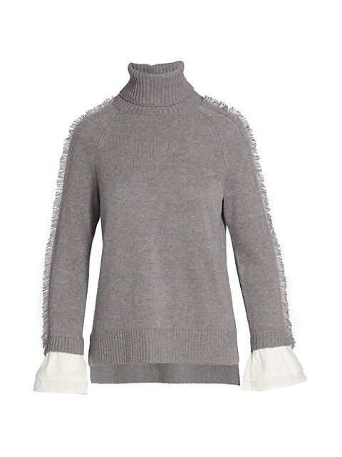 Poplin Layered Turtleneck Sweater | Saks Fifth Avenue