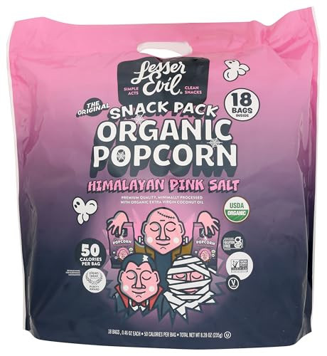 LESSEREVIL Organic Himalayan Pink Popcorn Halloween Snack Pack, 8.28 OZ | Amazon (US)