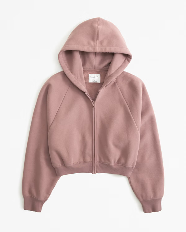 Women's Shrunken Sunday Hooded Full-Zip | Women's Tops | Abercrombie.com | Abercrombie & Fitch (US)