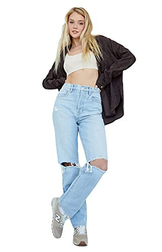 PacSun Women's Light Indigo Distressed Dad Jeans - Blue Size 25 | Amazon (US)