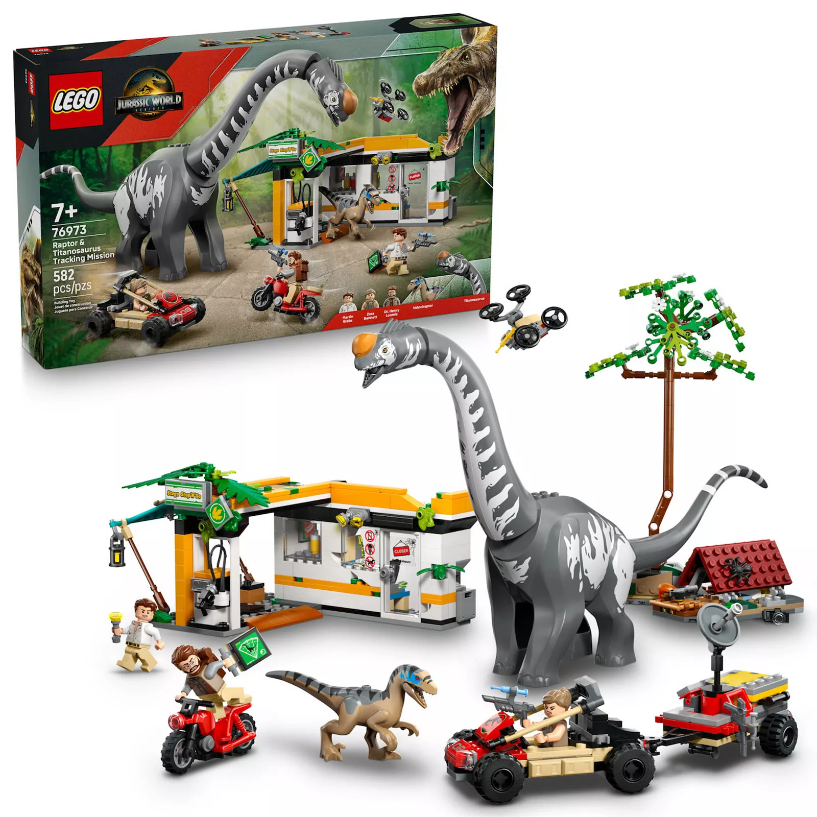 LEGO Jurassic World Raptor & Titanosaurus Tracking Mission 76973 Building Kit (582 Pieces), Multi | Kohl's