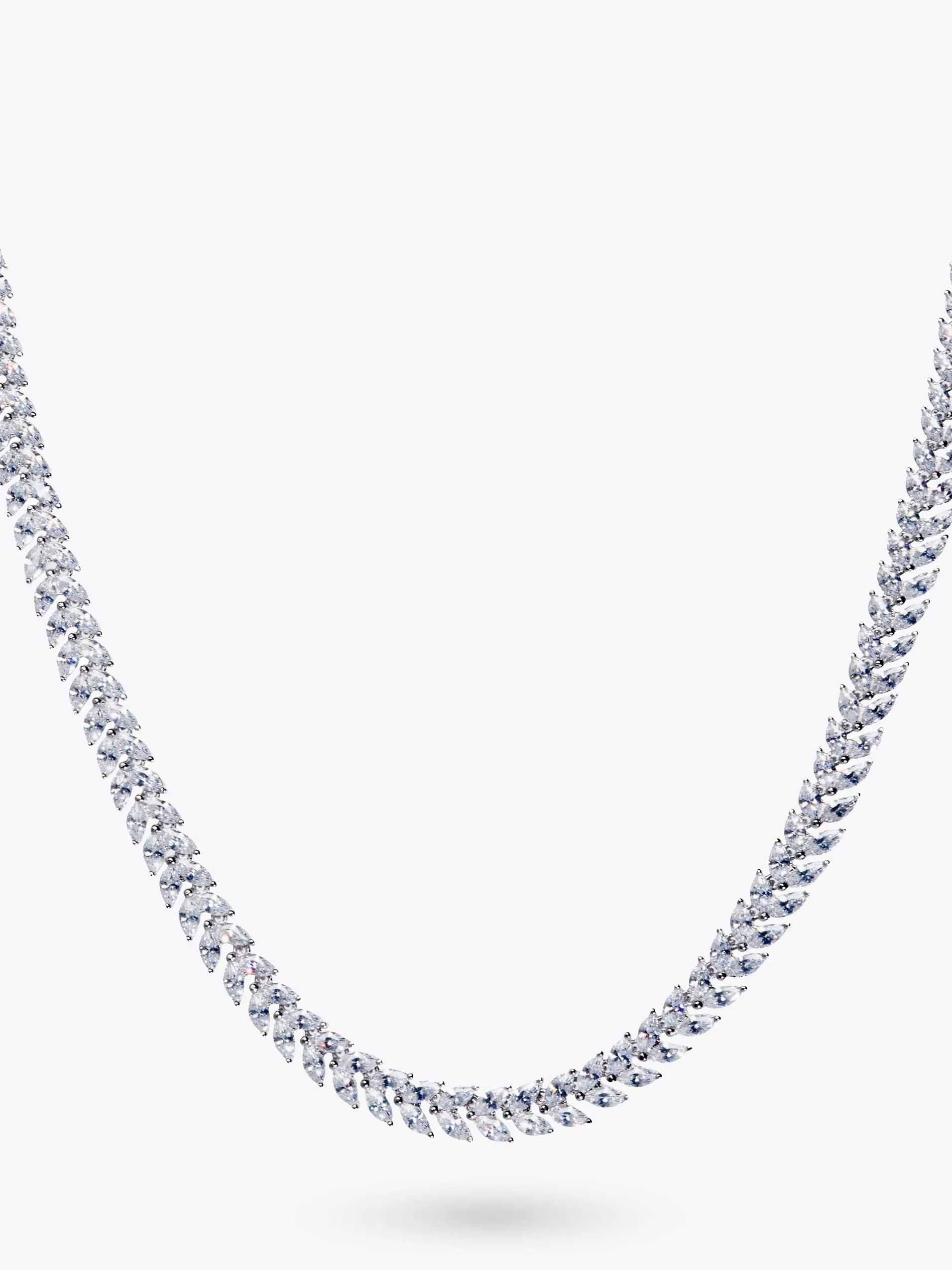 Ivory & Co. Icon Marquise Cubic Zirconia Collar Necklace, Silver | John Lewis (UK)